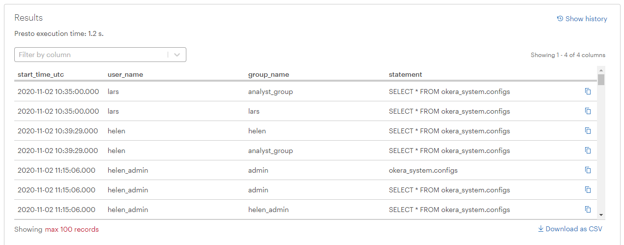Combine audit logs with user groups