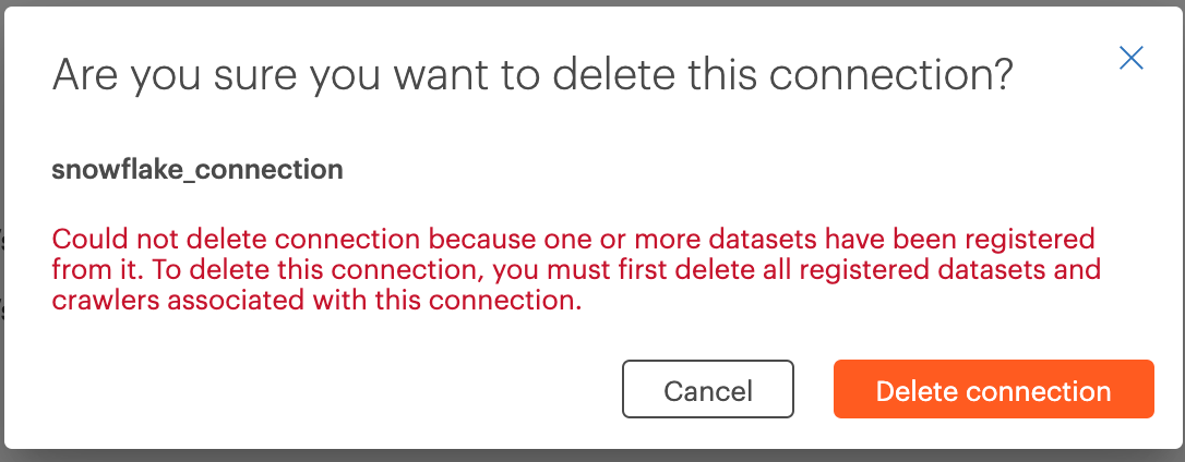 Delete connection error