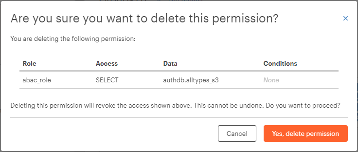 Confirm permission deletion